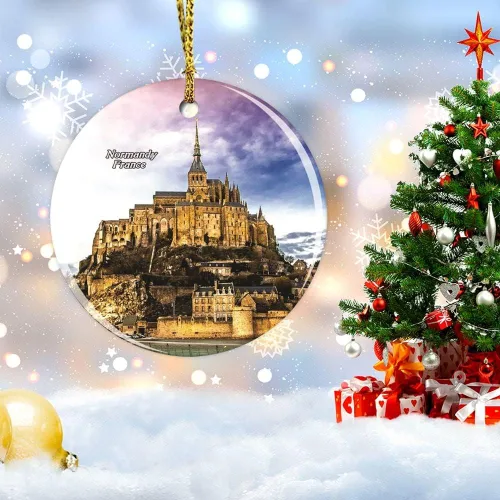 Miniatura 6 de Decoración de Navidad Normandía Francia, adorno de Navidad, recuerdo de recuerdo, adorno de Navidad, regalo de árbol de Navidad, adorno de cerámica