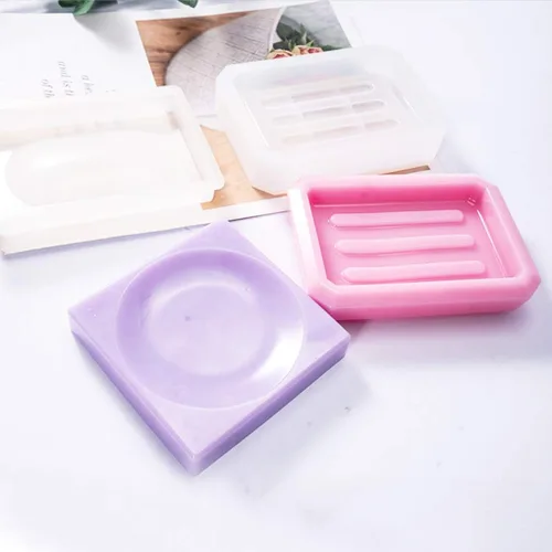Miniatura 6 de 2 moldes de resina para jabonera, molde rectangular de silicona para bandeja de jabón, moldes redondos de resina epoxi para joyería de bricolaje
