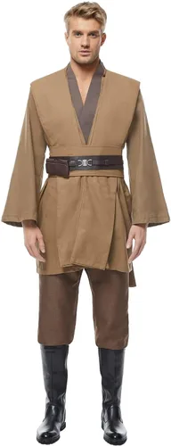 Miniatura 6 de CosplaySky Disfraz para adultos, túnica con capucha, uniforme de color marrón