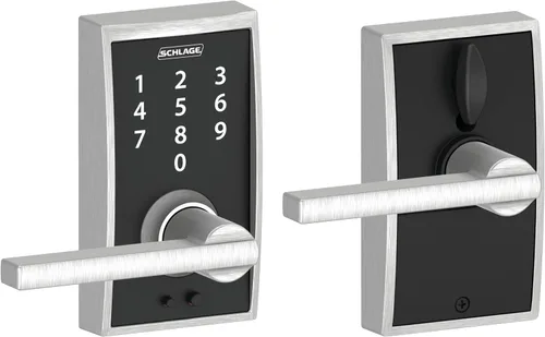 Miniatura 22 de Schlage - Cerradura táctil Camelot con picaporte Accent, cerradura de entrada electrónica sin llave (bronce envejecido, FE695 CAM 716 ACC)