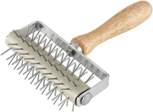 Miniatura 4 de Roller Docker Rodillo de masa de acero inoxidable Rueda de pastel de galletas Pizza Pan de pastelería Cortador de rodillos de corteza Herramienta