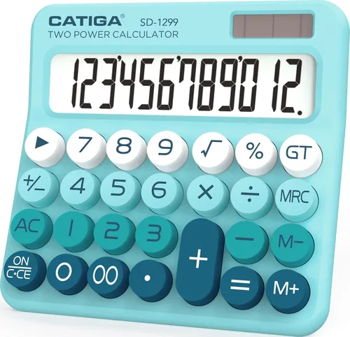 Miniatura 9 de Calculadora básica: Catiga - Calculadora de oficina y estilo doméstico, educativa, adecuada para la escuela, la empresa y uso personal, Negro