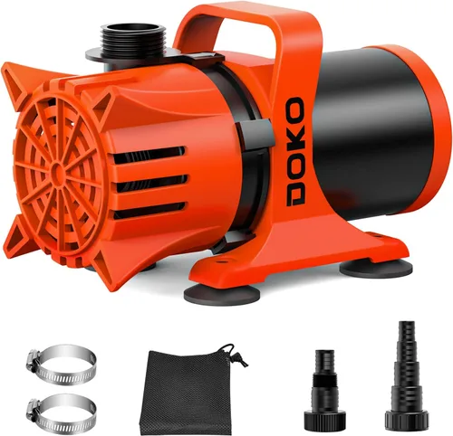 DOKO Bomba de agua sumergible de 3100 GPH, bomba de estanque ajustable de 180° con cable de alimentación de 20 pies, bomba de acuario ultra