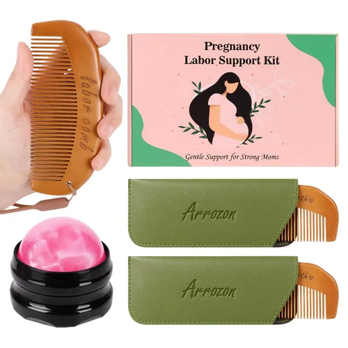 Miniatura 10 de Arrozon Peine de parto para mujeres, bolsa de hospital imprescindible para mamá embarazada, peine de trabajo de parto natural esencial para el parto