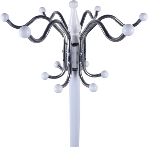 Miniatura 5 de Perchero independiente con base de mármol, 16 ganchos, 4 niveles de metal para sombrero, chaqueta, soporte para árbol, perchero, árbol, perchero