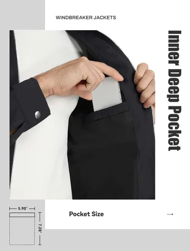 Miniatura 5 de MAGNIVIT Chaquetas ligeras para hombre, cortavientos ligeros, con cremallera completa, elegante, abrigo de golf, negocios, trabajo, vestido casual