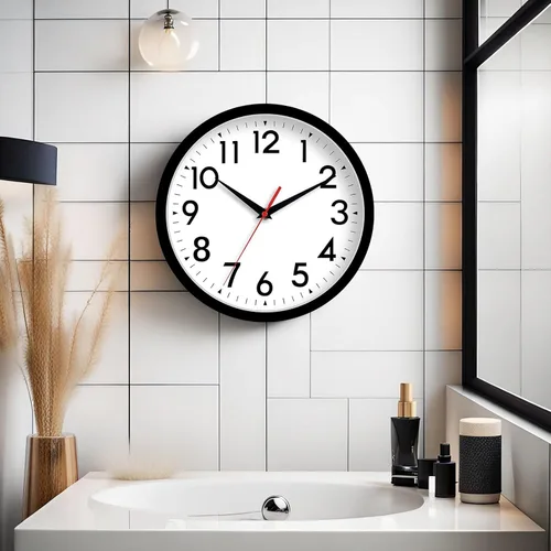 Miniatura 4 de DAXSMY Reloj de pared analógico pequeño de 8 pulgadas, silencioso, sin tictac, funciona con pilas, moderno, simple, decorativo, para cocina, A-negro