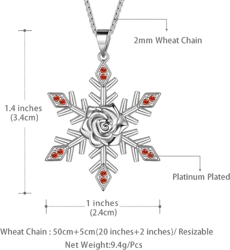 Miniatura 7 de beautlace Collares con forma de árboles de Navidad, colgante de muñeco de nieve de Papá Noel, collar de flor de rosa, joyería de Navidad para mujeres