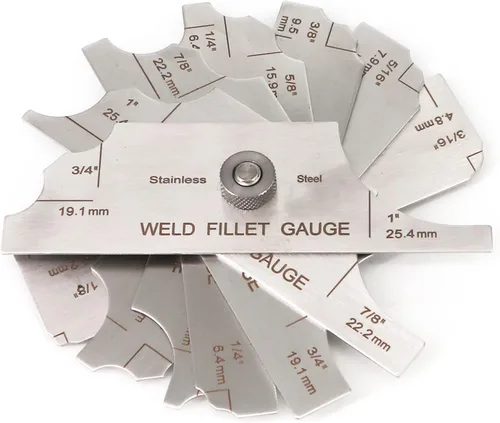Miniatura 5 de Medidor de soldadura de filete de acero inoxidable calibre Rl calibre 1/8 ''-1 '' prueba de inspección de soldadura Unlar métrica y pulgada Precisa