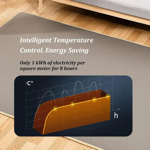 Miniatura 6 de Electric Heated Area Rug - Portable Heating Pad with Adjustable Temperature & 12H Timer, Ideal for Living Room, Bedroom, Office - 50x100cm Electric