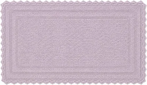 Miniatura 50 de Royal Blaze Tapete de baño de algodón rojo, reversible, pequeño ovalado de 18 x 26 pulgadas, lavable y decorativo