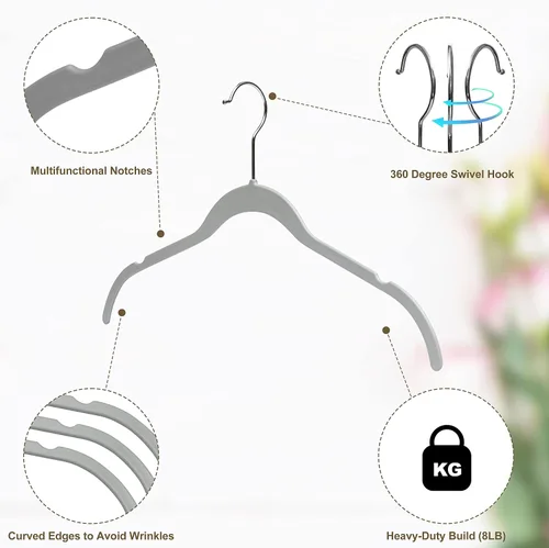 Miniatura 5 de Quality Hangers Perchas de plástico que no son de terciopelo para la ropa, juego de perchas resistentes para ropa, perchas para armario que ahorran