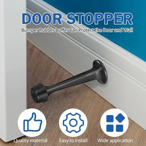 Miniatura 4 de Chumia Paquete de 24 topes de puerta rígidos sólidos resistentes, topes de puerta de 3 pulgadas con punta de goma suave mate para proteger la parte