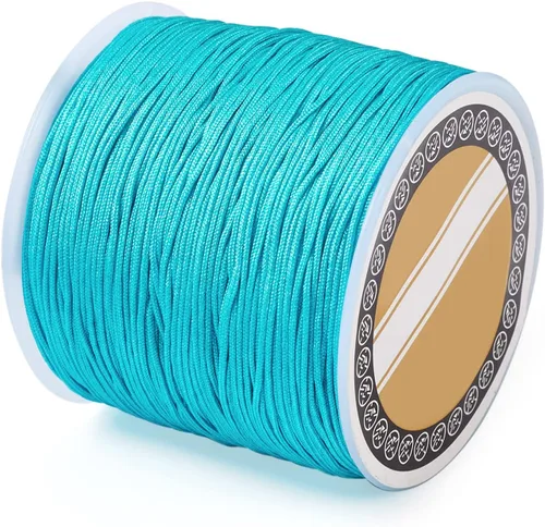 Miniatura 20 de Cheris - Cuerda de nailon para abalorios de nailon de 0.031 in, color azul, hilo de macramé, para hacer joyas, suministros de envoltura Kumihimo