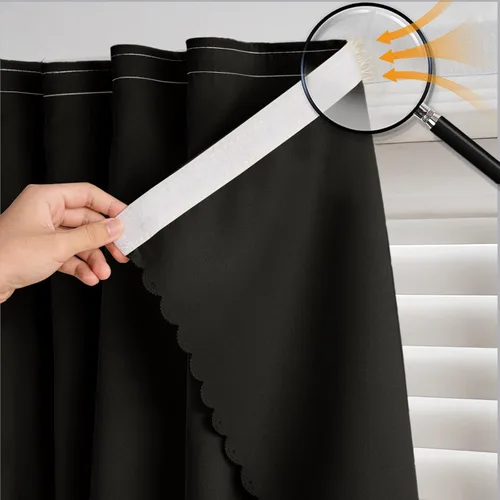 Miniatura 13 de Cortinas autoadhesivas, sin taladrar, sin varilla, cortinas opacas fáciles de instalar para persianas de ventana, dormitorio