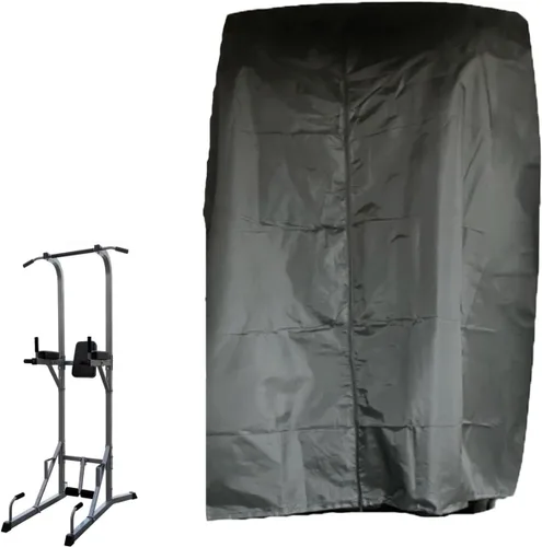 Miniatura 8 de Cubierta para estación de barra de dominadas, 40 x 42 x 64 pulgadas, cubierta protectora para entrenamiento de fuerza, soportes de inmersión, Negro