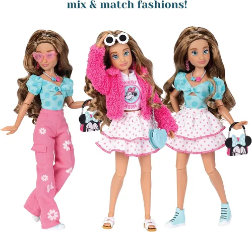 Miniatura 5 de Disney ily 4EVER Muñecas Minnie de 11.5 pulgadas de alto con 13 puntos de articulación, dos trajes completos para mezclar y combinar y anillo