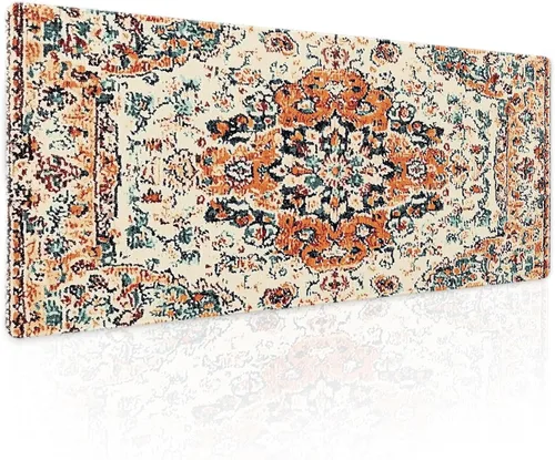 Miniatura 32 de Alfombrilla de mouse negra estética vintage para juegos botánicos, extendida, bonita planta verde bosque, naturaleza, floral, grande