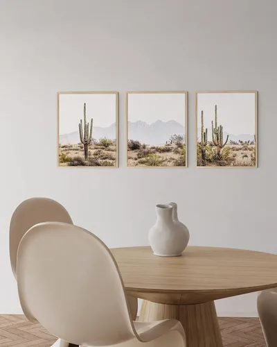 Miniatura 371 de HAUS AND HUES Marco de arte occidental, juego de 3 impresiones artísticas del suroeste del desierto de Arizona, decoración bohemia moderna, arte