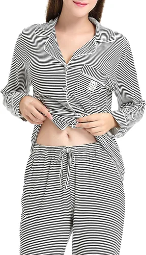 Miniatura 3 de N Nora Twips - Pijama suave de manga larga para mujer con botones, tallas XS-XXL