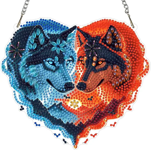 Miniatura 14 de MXJSUA Atrapasoles con pintura de diamante de águila calva americana, kits de arte de diamantes para adultos, adornos colgantes con cadena