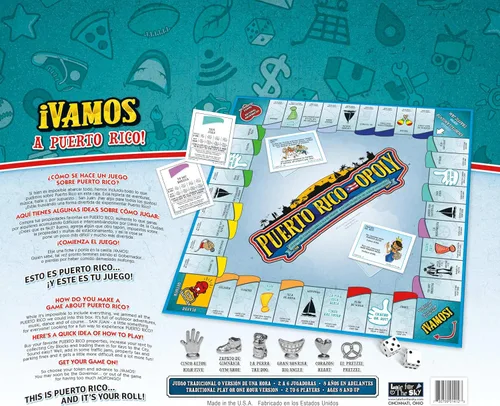 Miniatura 5 de Late for The Sky Puerto RICO-OPOLY - Juego de mesa bilingüe, cultura puertorriqueña para mayores de 8 años, 2 a 6 jugadores, fichas coleccionables