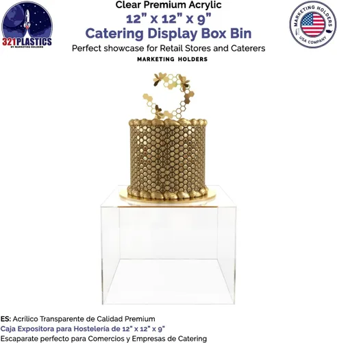 Miniatura 3 de Soporte de pedestal transparente Caja alta de 12 x 12 x 9 pulgadas, muestra de arte de arreglos florales, soporte para plantas, cubo sin tapa