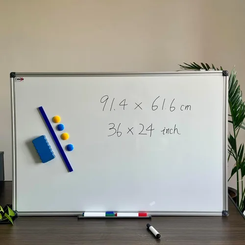 Miniatura 17 de XIWODE Pizarra magnética grande de borrado en seco de 32 x 44 pulgadas, marco de aluminio negro montado en la pared, suave y duradero, sin fantasmas