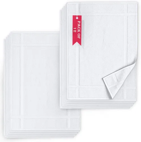 Miniatura 10 de Pearl Linens Paquete de 6 alfombrillas de baño 100% algodón de 20x30 pulgadas, suaves y absorbentes de secado rápido, juego de alfombrillas de baño