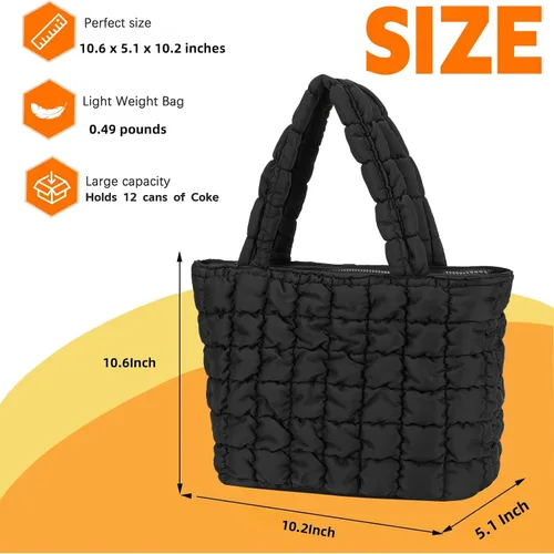 Miniatura 2 de CAMTOP Lonchera para mujeres y niñas, con aislamiento, bonita bolsa de almuerzo, bolsa enfriadora para trabajo, viajes, picnic (negro)