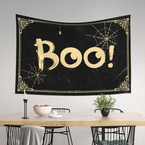 Miniatura 3 de Divertido tapiz de Halloween, fantasma, boo, cosas geniales para tu habitación, cosas para habitación de niños (tamaño: 39.4 x 59.1 in)