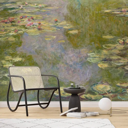 Miniatura 2 de Pintura de Monet, nenúfares (desde 1919). Pintura famosa. Papel tapiz para despegar y pegar. #6333 (9 pies de alto x 12 pies de ancho)