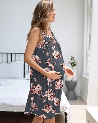 Miniatura 4 de Ekouaer - Camisón de maternidad para mujer (tallas S-XXL)