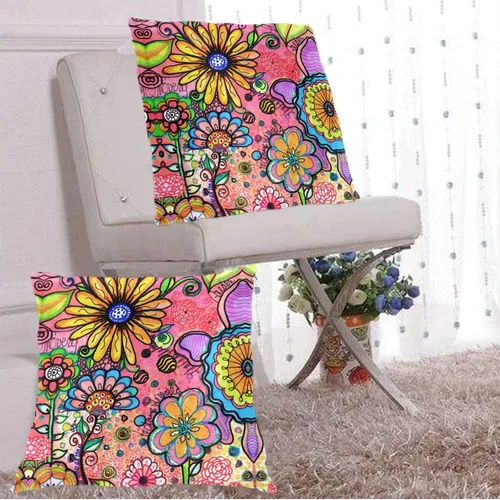 Miniatura 8 de Fiokroo Juego de 2 fundas de almohada cuadradas para sofá, dormitorio, sala de estar, automóvil, 16 x 16 pulgadas