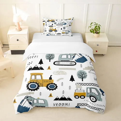 Miniatura 31 de Juego de ropa de cama con diseño de dibujos animados para niñas, niños, mascotas, gatos, funda de edredón con luz de neón, funda de edredón colorida