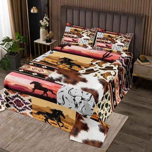 Miniatura 7 de Feelyou Colcha de vaquero occidental, tamaño King, diseño rústico de Texas Star con botas de vaquero, colcha acolchada para niños pequeños, diseño