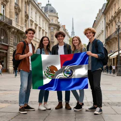 Miniatura 7 de Banderas de México, Mexicano y El Salvador de El Salvador, de 2 x 3 pies, impresas a doble cara con 2 ojales de latón, bandera decorativa