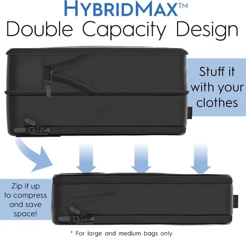 Miniatura 7 de Cubos de embalaje de compresión de lujo de 8 piezas para viajes, maximiza el espacio en el equipaje con diseño HybridMax de doble capacidad, bolsas