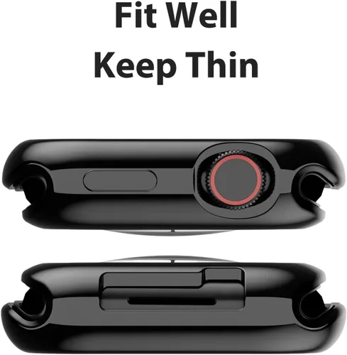 Miniatura 5 de BO&DQQ - Paquete de 2 fundas protectoras compatibles con Apple Watch de 1.614 pulgadas/1.575 pulgadas, suave, flexible, de grado militar, duradera