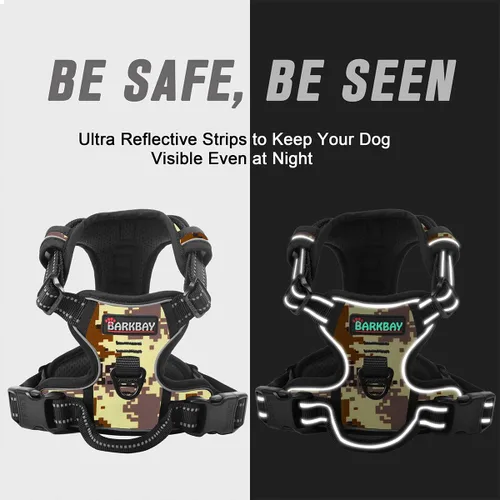 Miniatura 6 de BARKBAY - Arnés para perro sin tirones con clip frontal, material resistente y reflectante, asa de fácil control para pasear perros grandes