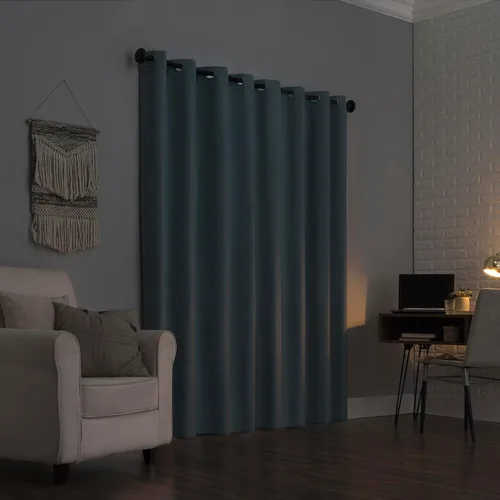Miniatura 2 de Sun Zero Columbia - Paquete de 2 paneles de cortinas térmicas con ojales, par, 100 % opacas, ahorro de energía, 50 x 84 pulgadas, azul brumoso Azul