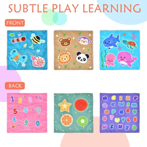 Miniatura 2 de Juguetes para bebés 6-12 meses, juguete de caja de pañuelos montessori para bebés 6-12 18 meses, juguetes sensoriales suaves con contraste y crujido