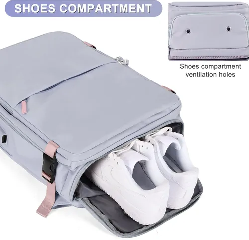 Miniatura 5 de coofay Mochila de viaje grande para mujer, aprobada para aviones, bolsa de mano, impermeable, para deportes, equipaje, informal, pequeña mochila