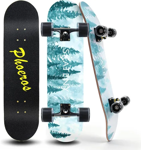 PHOEROS Complete Skateboards- Standard Skateboards for Beginners Kids Boys Girls Teenager- 31''x 10''Canadian Maple Cruiser Pro Skate Board,