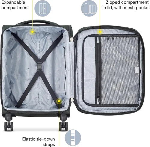 Miniatura 3 de DELSEY PARIS Sky Max 2.0 Softside - Maleta expandible con ruedas giratorias, Verde, Delsey Paris Sky Max 2.0 Softside - Juego de 2 maletas