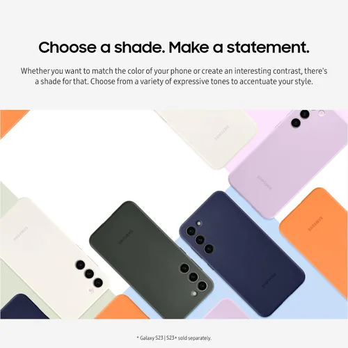 Miniatura 3 de Samsung Funda de silicona para Galaxy S23, funda protectora con variedad de colores, agarre suave, diseño suave y elegante, versión estadounidense