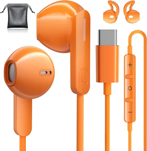 Miniatura 8 de Auriculares USB C tipo C para iPhone 17 Pro/17 Air 15/16 Pro/15 Pro Max/Samsung S25 Auriculares con micrófono con aislamiento de ruido estéreo