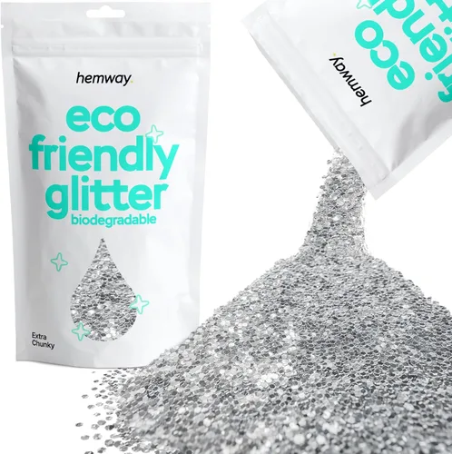 Miniatura 122 de Purpurina biodegradable, holográfica plateada, 3.5 onzas, respetuosa con el medio ambiente, extra gruesa, bioecológica, vegana para festivales