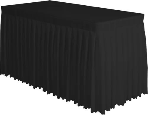 Miniatura 11 de Surmente Mantel de poliéster de 14 pies para bodas, banquetes o restaurantes (negro)