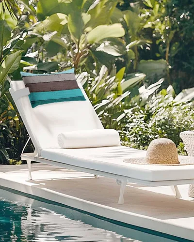 Miniatura 6 de Summer - Almohada para silla de playa de grano de madera de granja para exteriores, reposacabezas para tumbona, almohada reclinable con rellenos